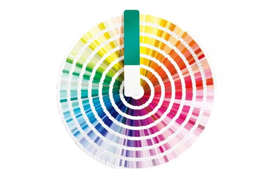 Fan of physical colour reference swatches
